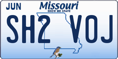 MO license plate SH2V0J