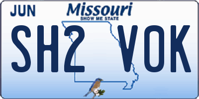 MO license plate SH2V0K