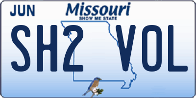 MO license plate SH2V0L