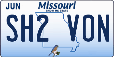 MO license plate SH2V0N