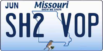 MO license plate SH2V0P
