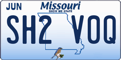 MO license plate SH2V0Q