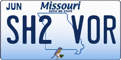 MO license plate SH2V0R