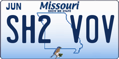 MO license plate SH2V0V