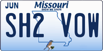 MO license plate SH2V0W
