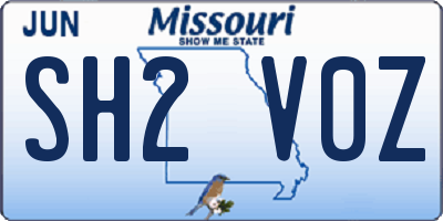 MO license plate SH2V0Z