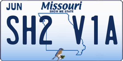MO license plate SH2V1A