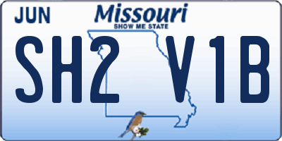 MO license plate SH2V1B