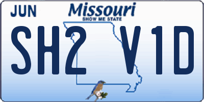 MO license plate SH2V1D
