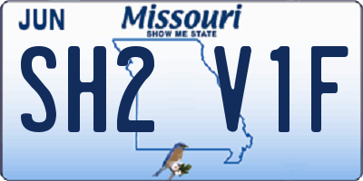 MO license plate SH2V1F