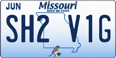 MO license plate SH2V1G