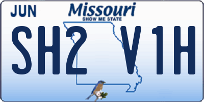 MO license plate SH2V1H