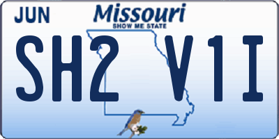 MO license plate SH2V1I