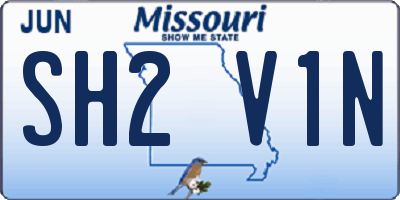 MO license plate SH2V1N