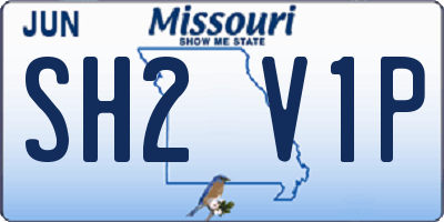 MO license plate SH2V1P