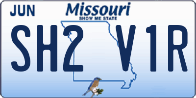 MO license plate SH2V1R