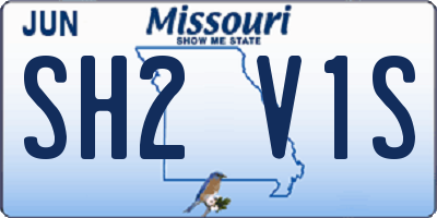 MO license plate SH2V1S