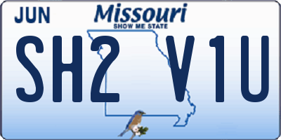 MO license plate SH2V1U