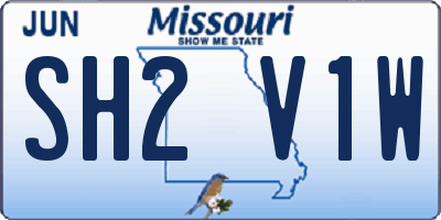 MO license plate SH2V1W