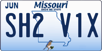 MO license plate SH2V1X