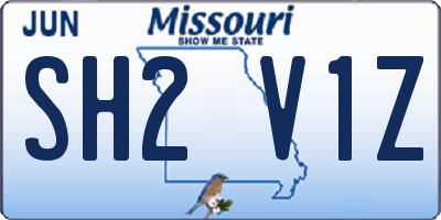 MO license plate SH2V1Z