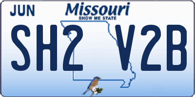 MO license plate SH2V2B