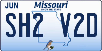 MO license plate SH2V2D