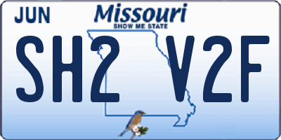 MO license plate SH2V2F