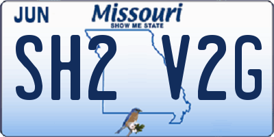 MO license plate SH2V2G
