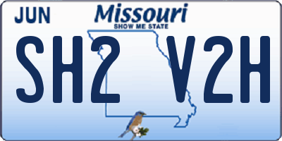 MO license plate SH2V2H