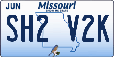 MO license plate SH2V2K