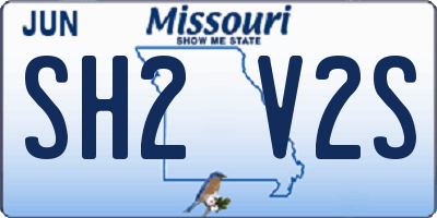 MO license plate SH2V2S
