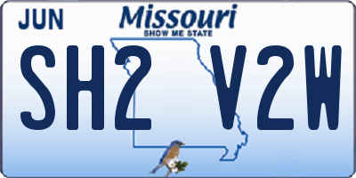 MO license plate SH2V2W