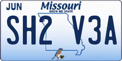MO license plate SH2V3A