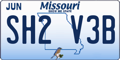 MO license plate SH2V3B