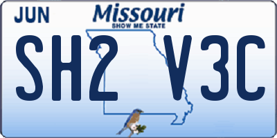 MO license plate SH2V3C