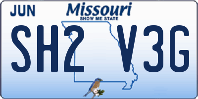 MO license plate SH2V3G