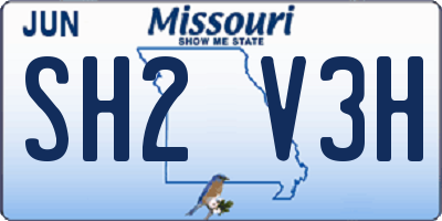 MO license plate SH2V3H