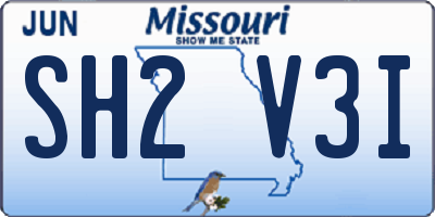 MO license plate SH2V3I