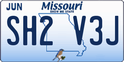MO license plate SH2V3J