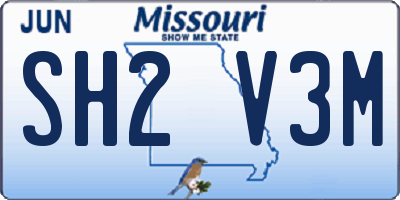 MO license plate SH2V3M