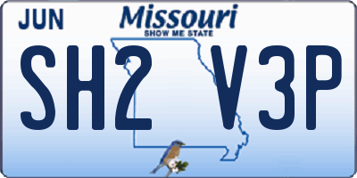 MO license plate SH2V3P