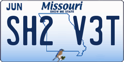 MO license plate SH2V3T
