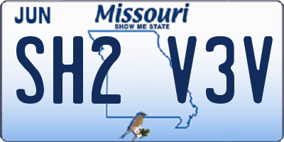 MO license plate SH2V3V