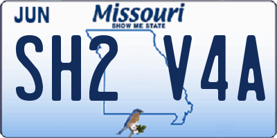 MO license plate SH2V4A