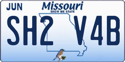 MO license plate SH2V4B