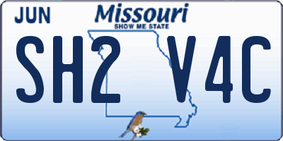 MO license plate SH2V4C
