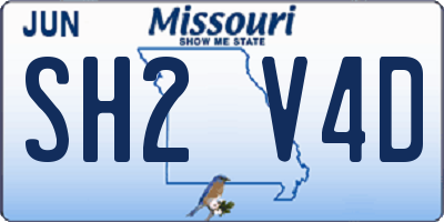 MO license plate SH2V4D