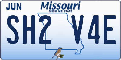 MO license plate SH2V4E