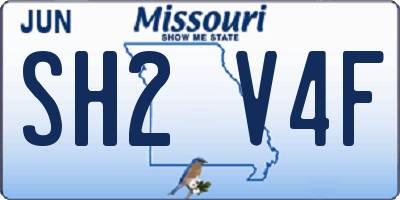 MO license plate SH2V4F
